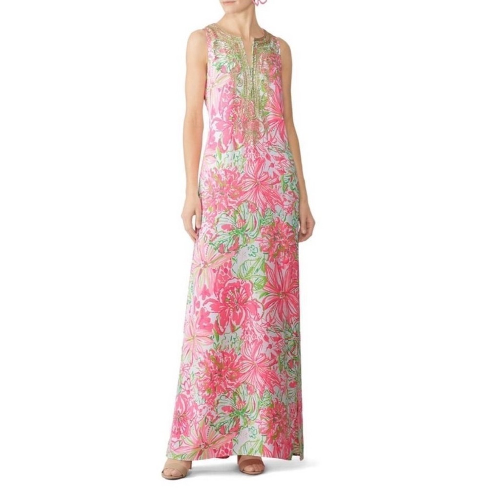 Lilly Pulitzer Carlotta Maxi dress in Koala Me Maybe XS NEW NWOT EUC sleeveless